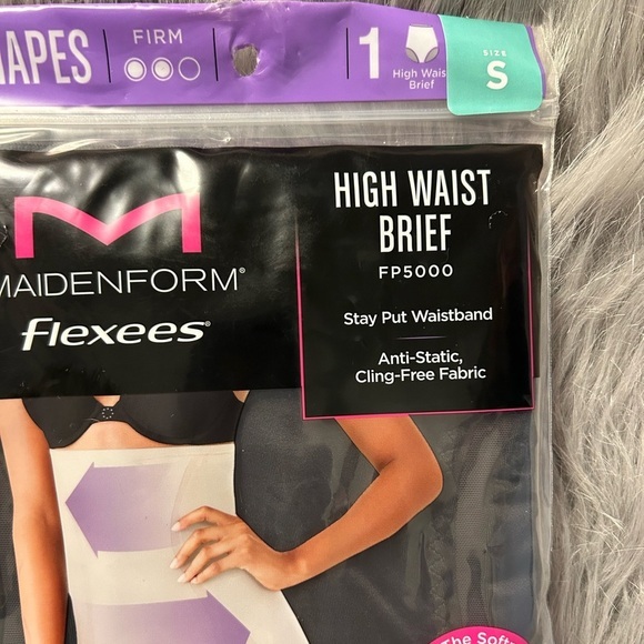 Maidenform Flexees Shapewear Womens Size‎ Small Black High Waist Brief Soft - Picture 2 of 4